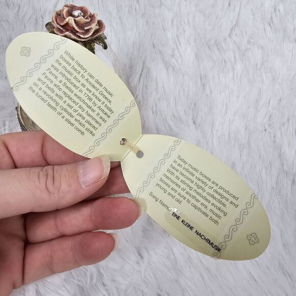 Enamel on Metal Cut Crystal Jeweled Egg Shaped Music Box Bride And Groom Gift - Picture 7 of 10